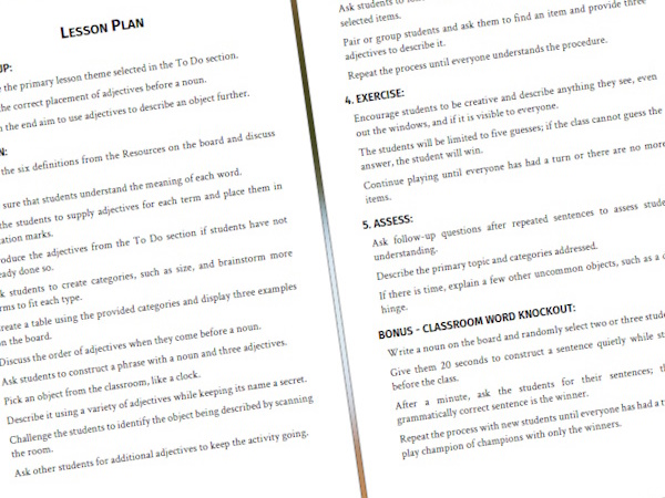 Detailed notes for all lessons